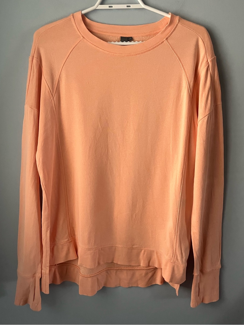 Sweaty Betty Peach Crewneck Lightweight Cotton Blend Sweatshirt Size S
